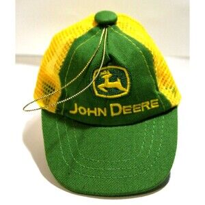 John Deere Collection Christmas Holiday Trucker Hat Decoration Green Gold 2008